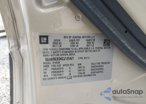 2012 Buick Enclave z USA, uszkodzony, nr VIN 5GAKRCED6CJ125421